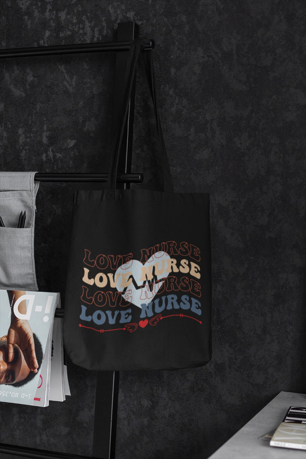 Love Nurse Cotton Canvas Tote Bag, Nursing Appreciation Gift, Nurse Tote, Nurse Bag, Medical Professional Tote Bag, Healthcare Worker Gift