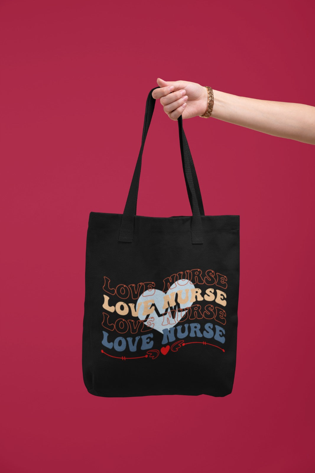 Love Nurse Cotton Canvas Tote Bag, Nursing Appreciation Gift, Nurse Tote, Nurse Bag, Medical Professional Tote Bag, Healthcare Worker Gift