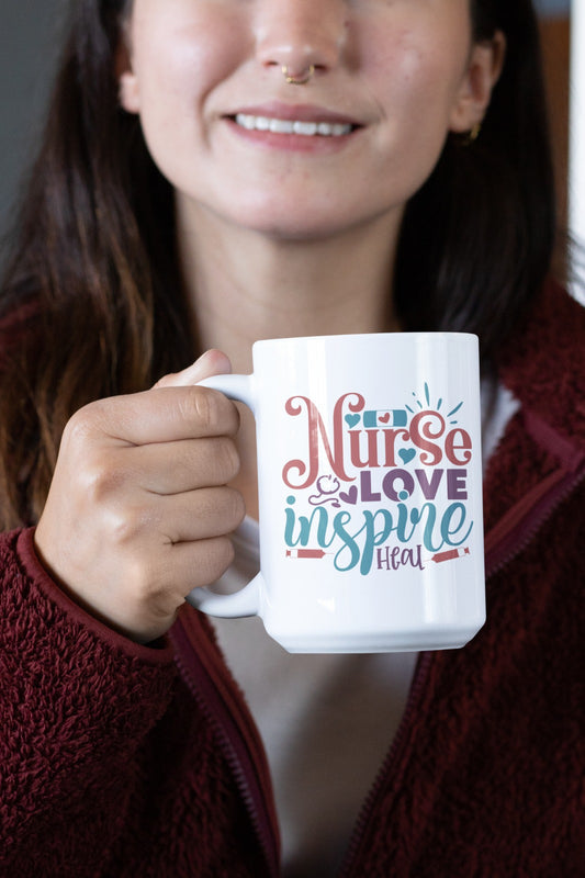 Nurse Love Mug, Ceramic Mug, Coffee Cup, Nurse Appreciation Gift, Hospital Thank You Present, Medical Staff Mug, Nursing Student Graduation