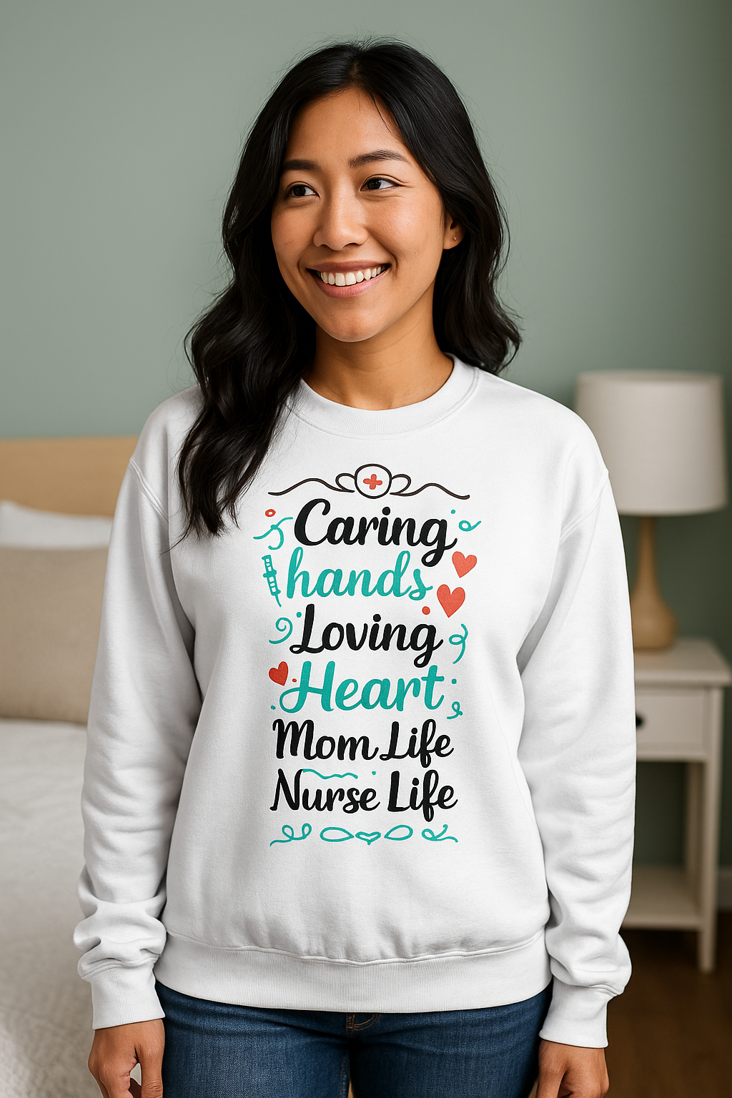 Mum Life Nurse Life Crew neck sweatshirt